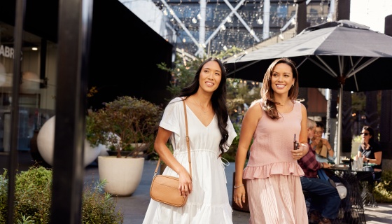 Women walking around Britomart