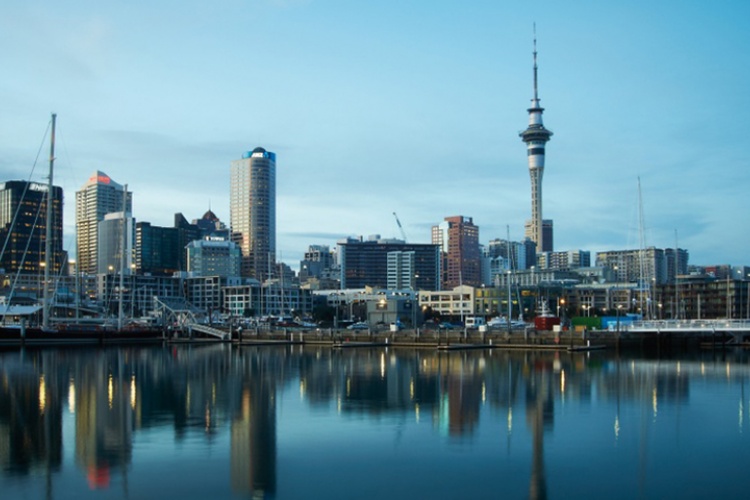 The Auckland City skyline from Wynyard Quarter